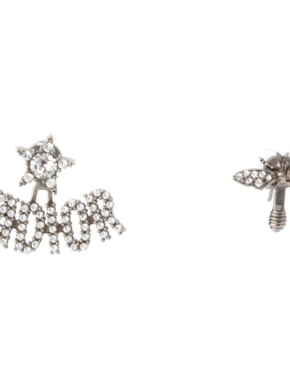 Dior J'adior Rhinestone Earrings Silver - Picture 1 of 8